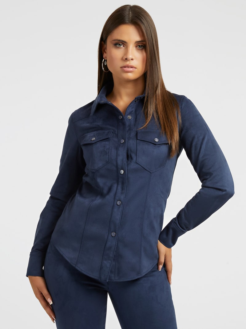 GUESS Camisa de ante sintetico Mujer