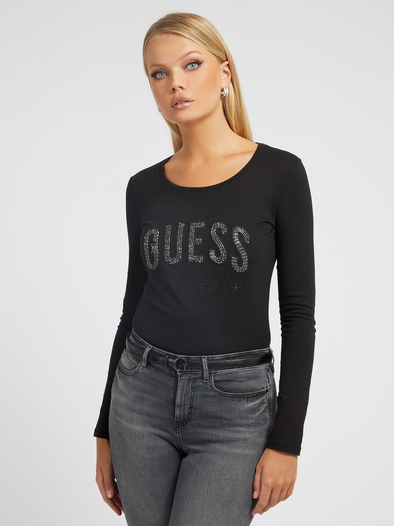 Rhinestones logo t-shirt Women | GUESS® Official Website