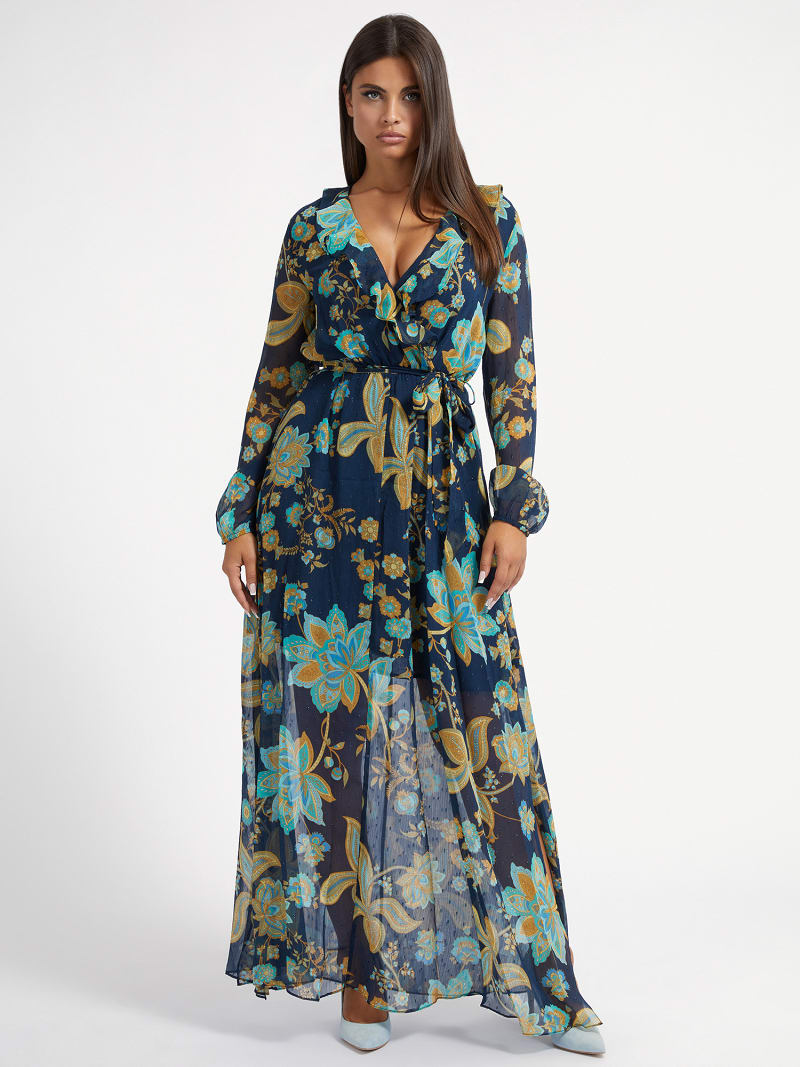 Guess long floral print dress new arrivals