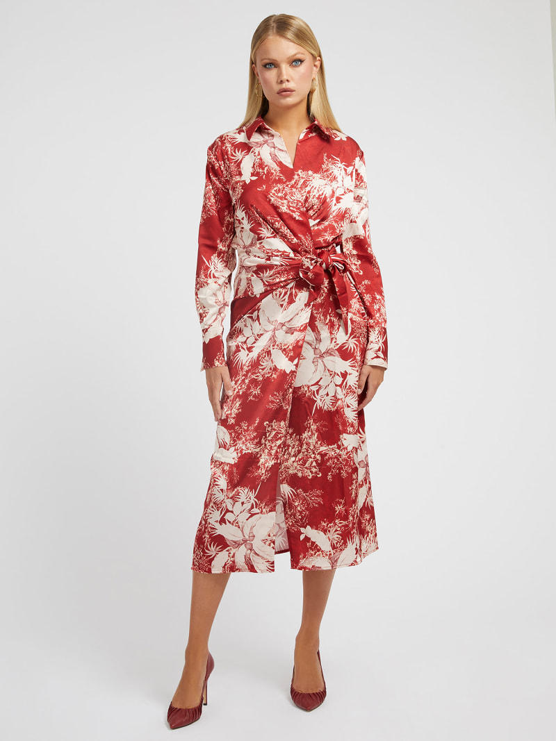 Guess red floral dress sale