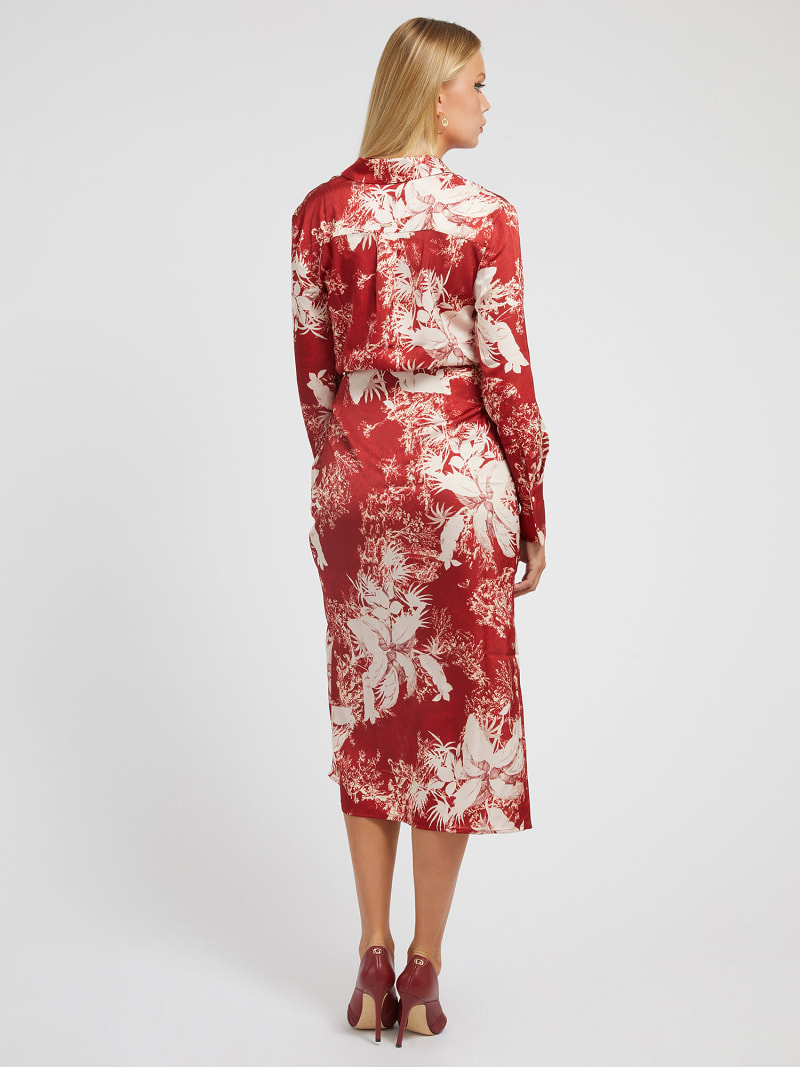 Guess red floral best sale dress