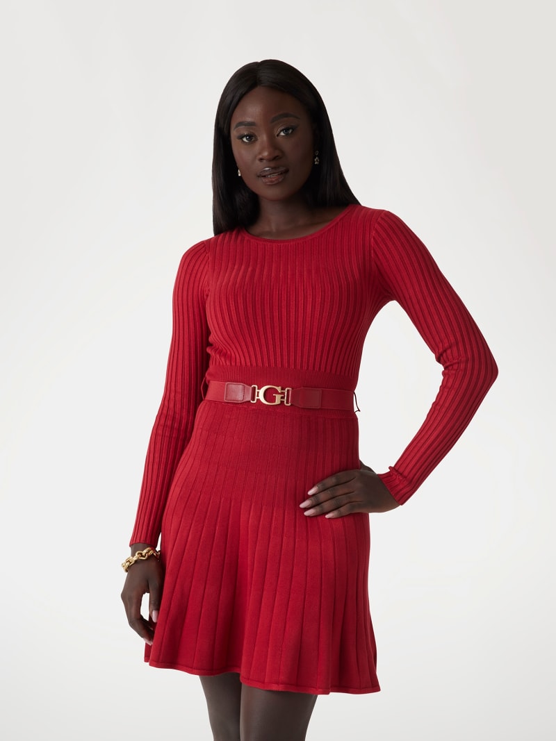 Fit and flare mini sweater dress