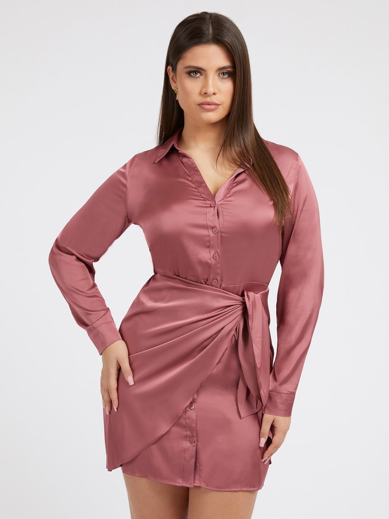 Satin chemisier dress