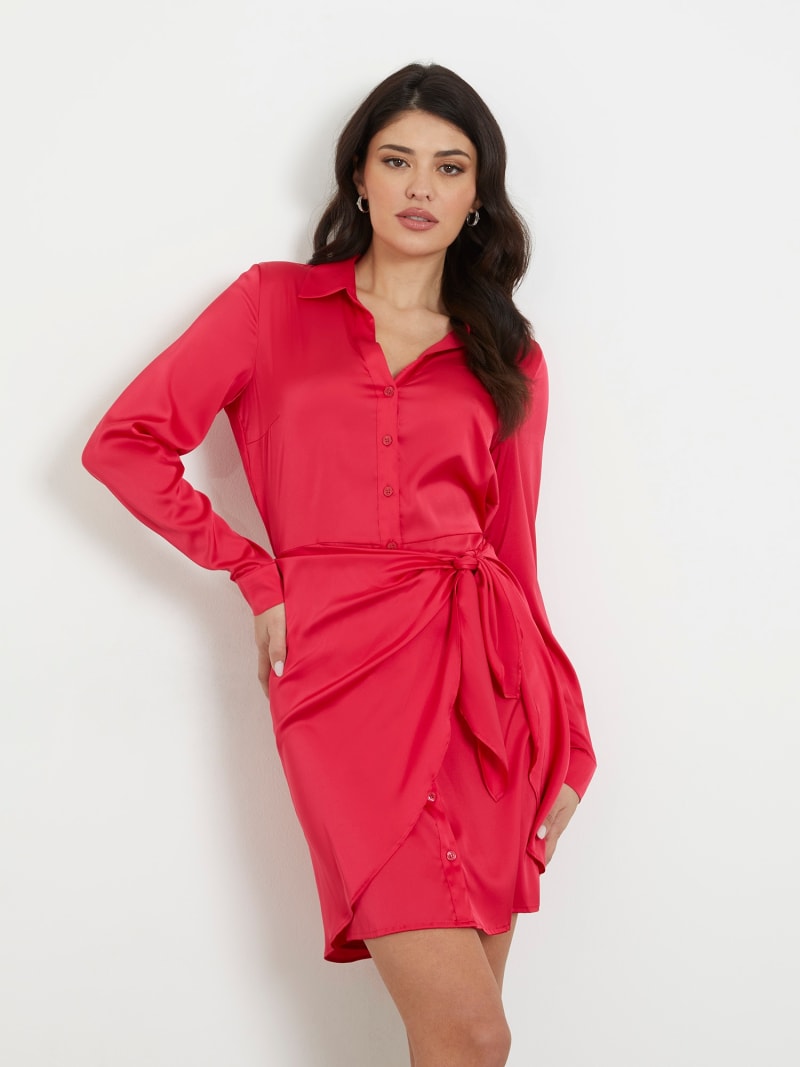 Satin chemisier dress