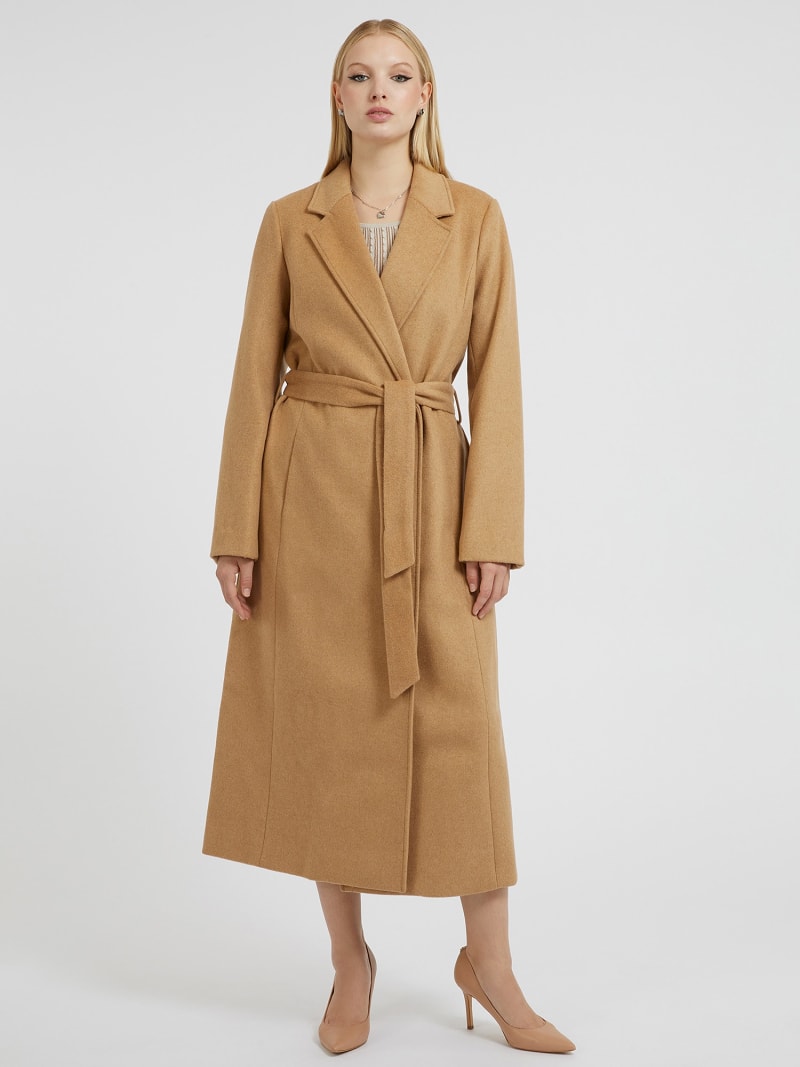 GUESS Wool blend belted coat