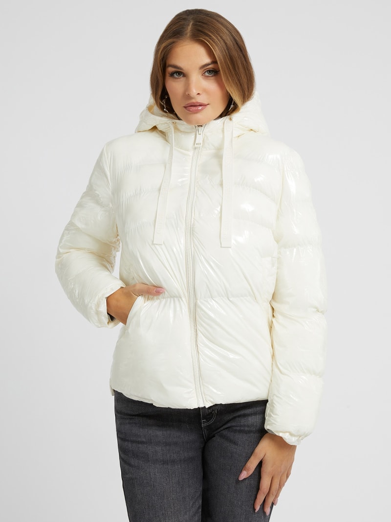 Glossy nylon puffer Women GUESS Past Collections