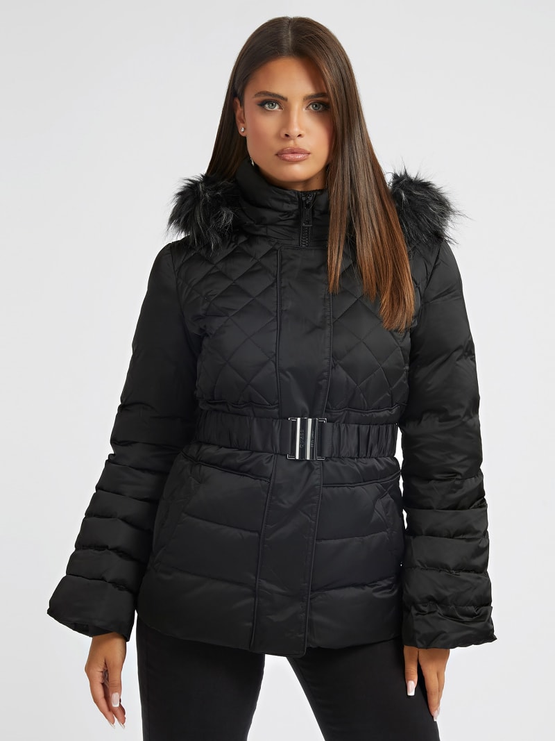 Guess high neck with hood puffer 2025