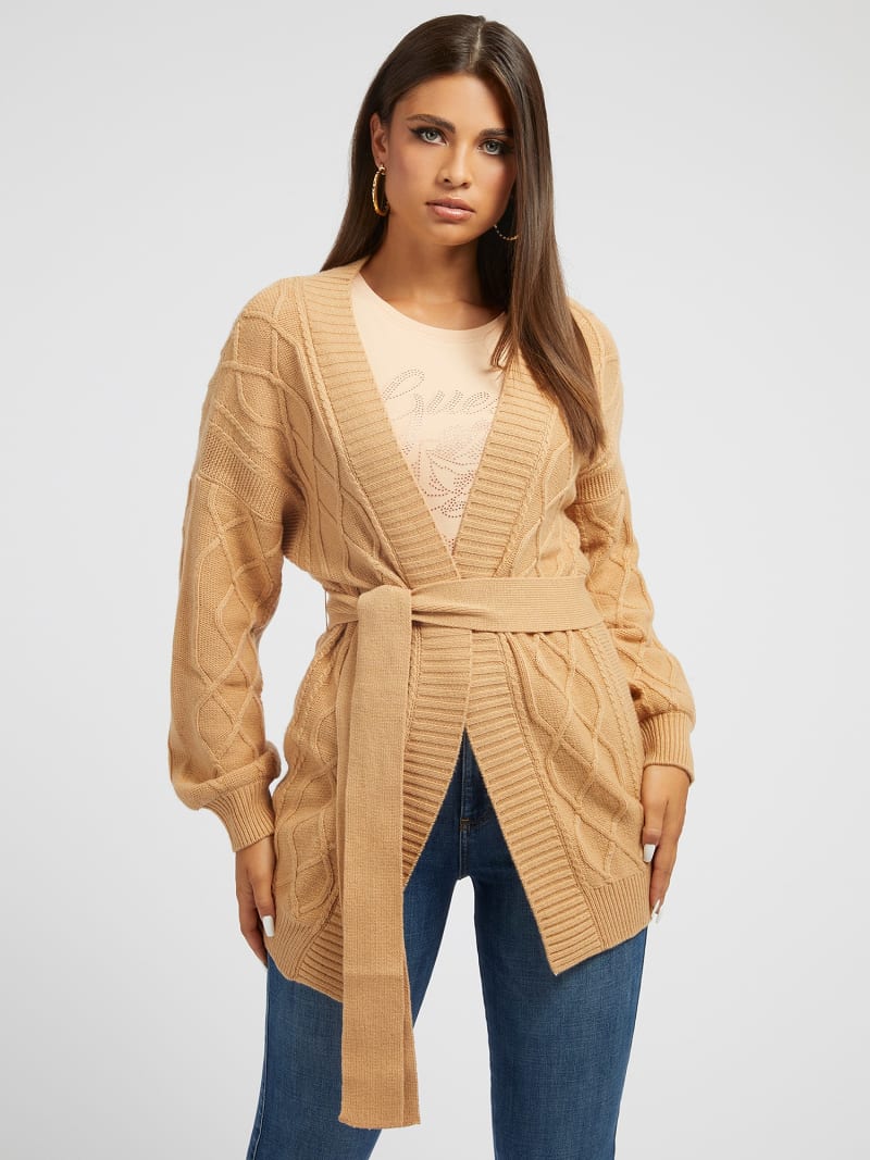 Cardigan Zopfmuster Wollmix