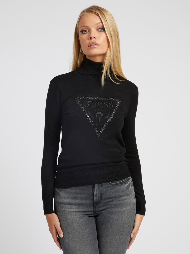 Rhinestones triangle logo sweater