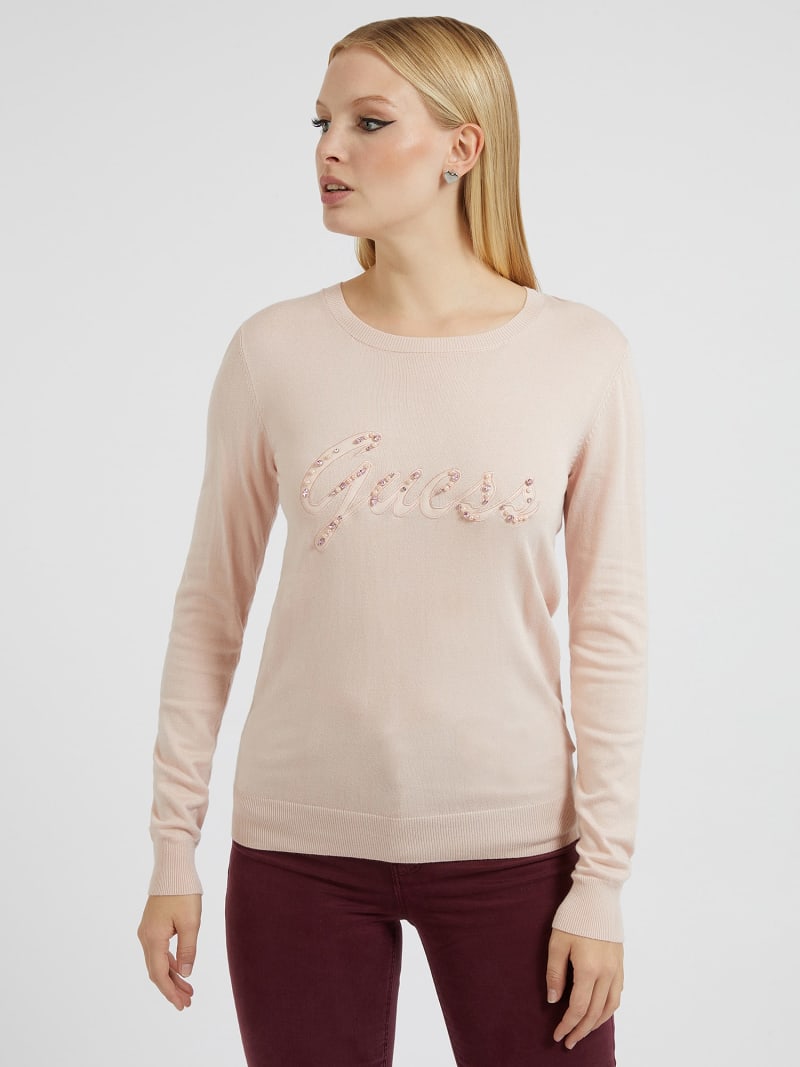 Rhinestones front logo sweater