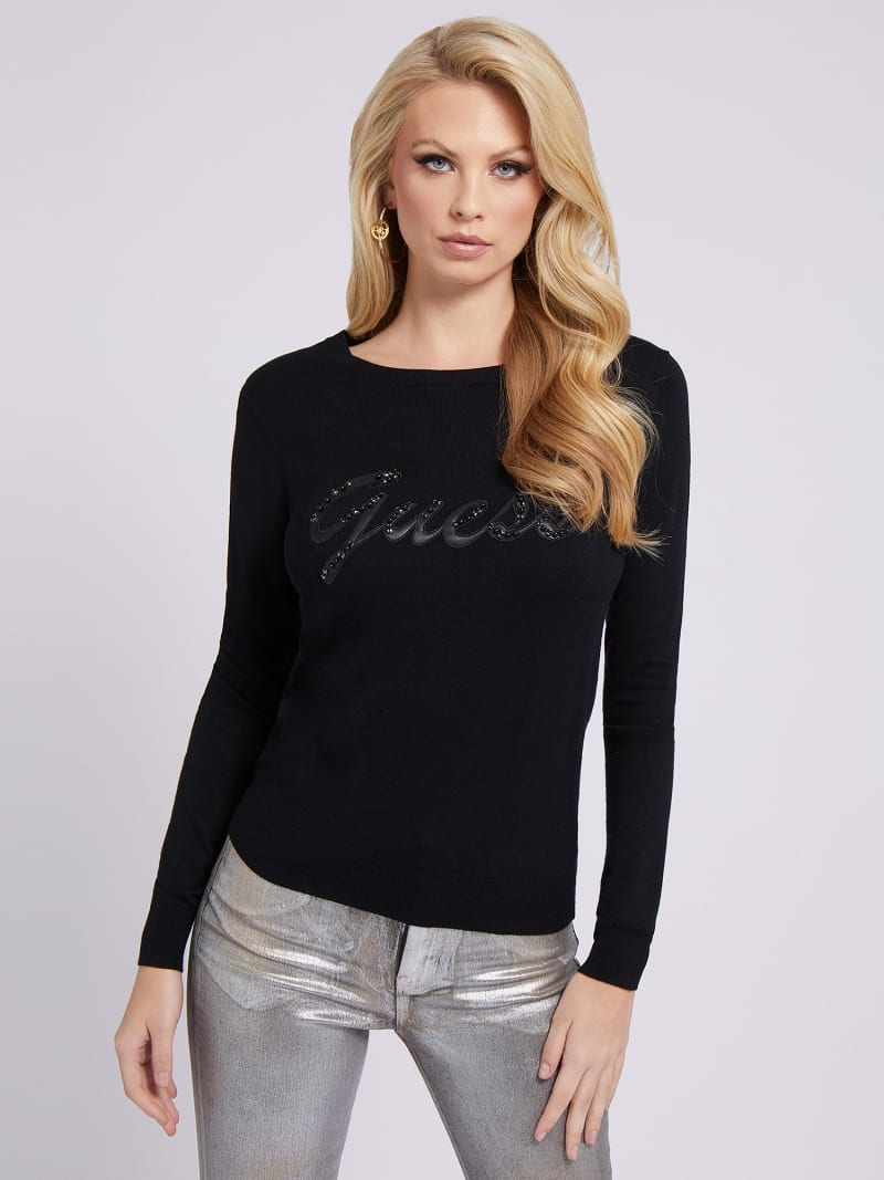 Pull logo frontal strass