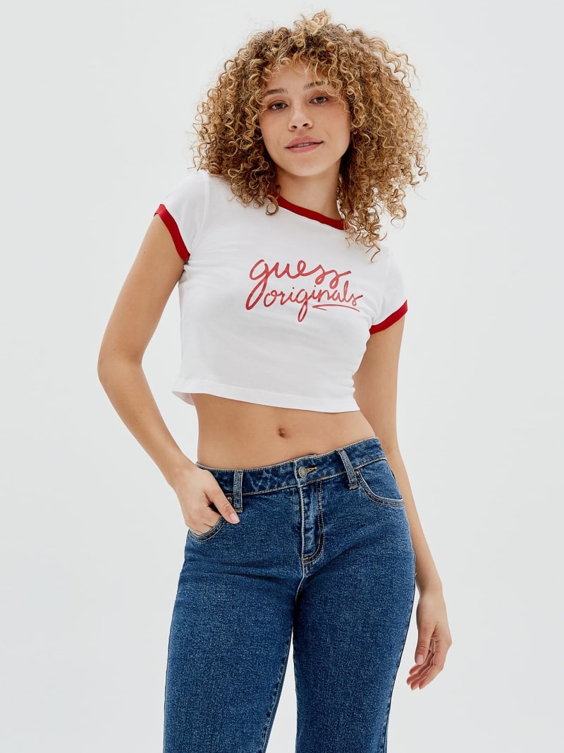 CROPPED T-SHIRT LOGO VOORKANT