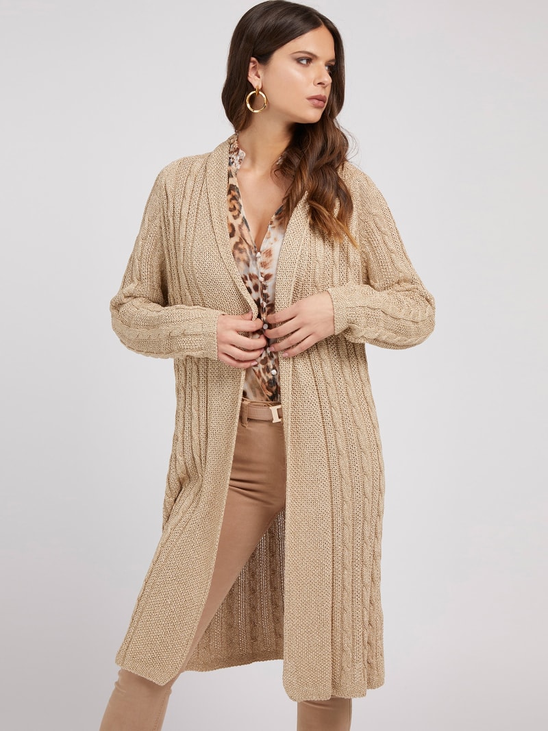 Cable Knit Duster Cardigan Sweater