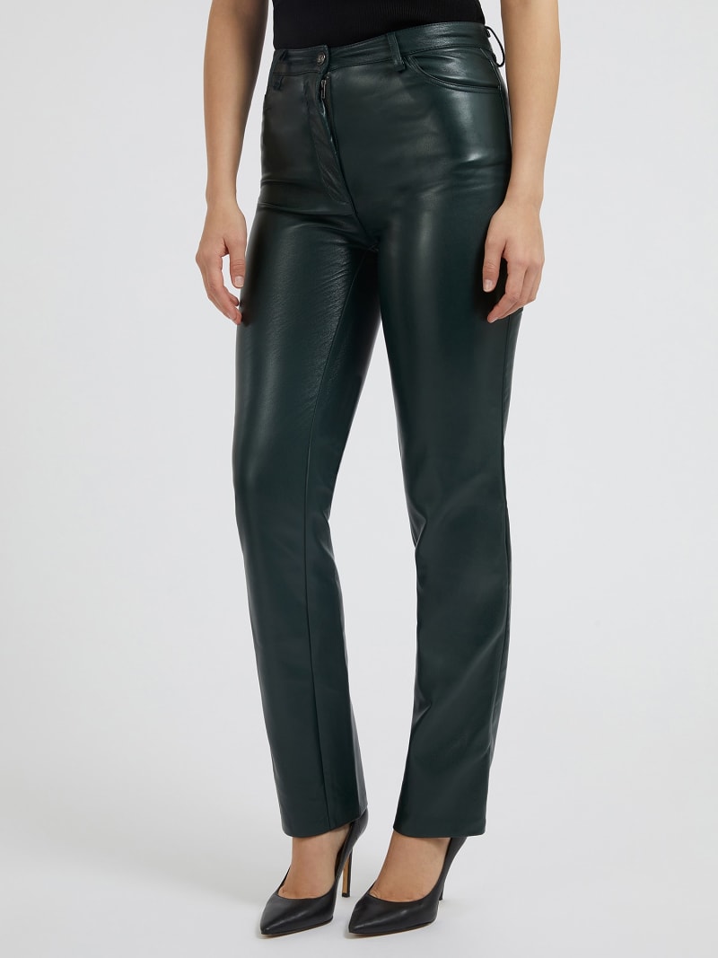 Faux Leather straight pant