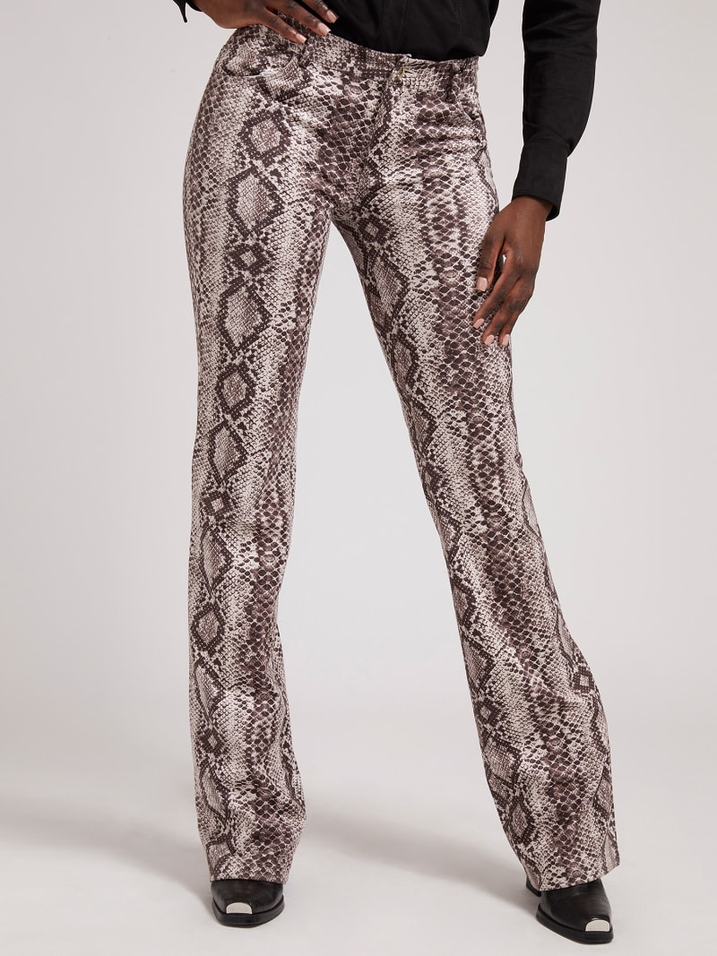 FAUX SUEDE PHYTON PRINT PANT