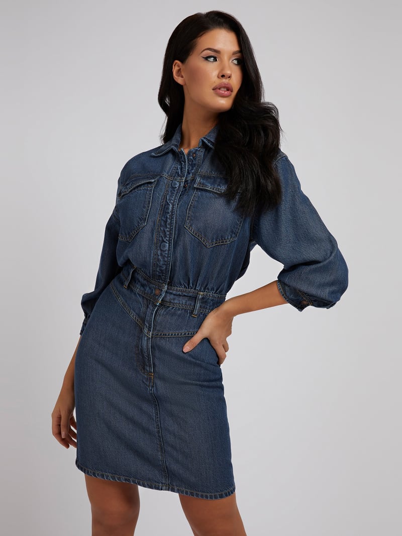 Guess denim shirt dress store
