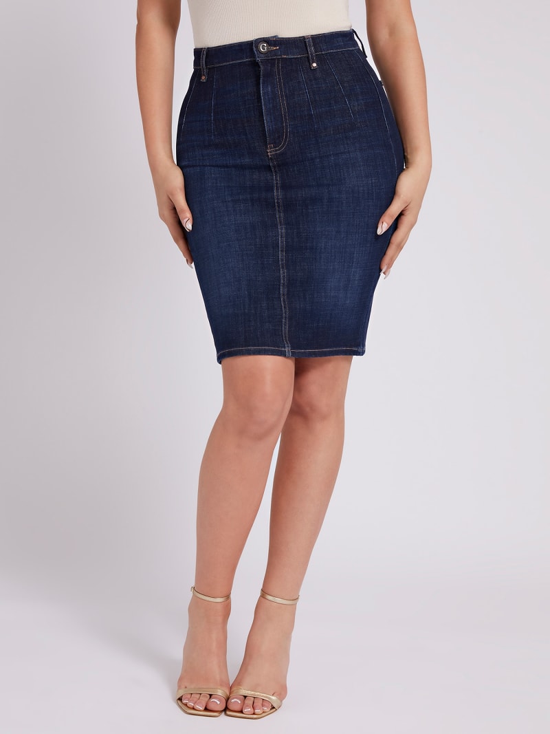 Longuette denim skirt