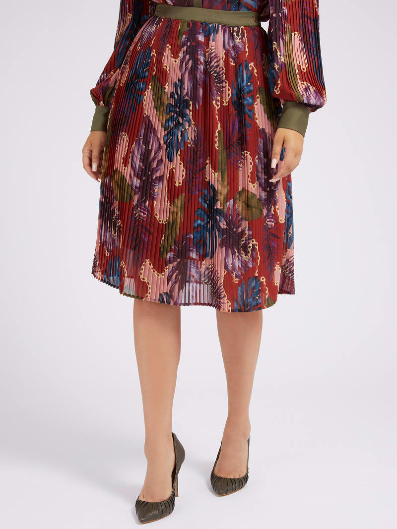 Guess red pleated skirt clearance