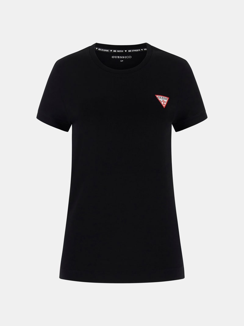 Tシャツ・カットソー LOGO ICONIC T-SHIRT T-shirt with denim logo accent brand GUESS