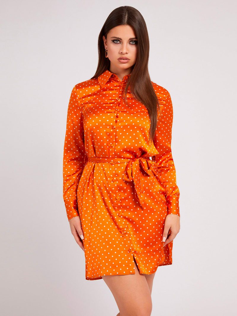 Polka dots print chemisier dress