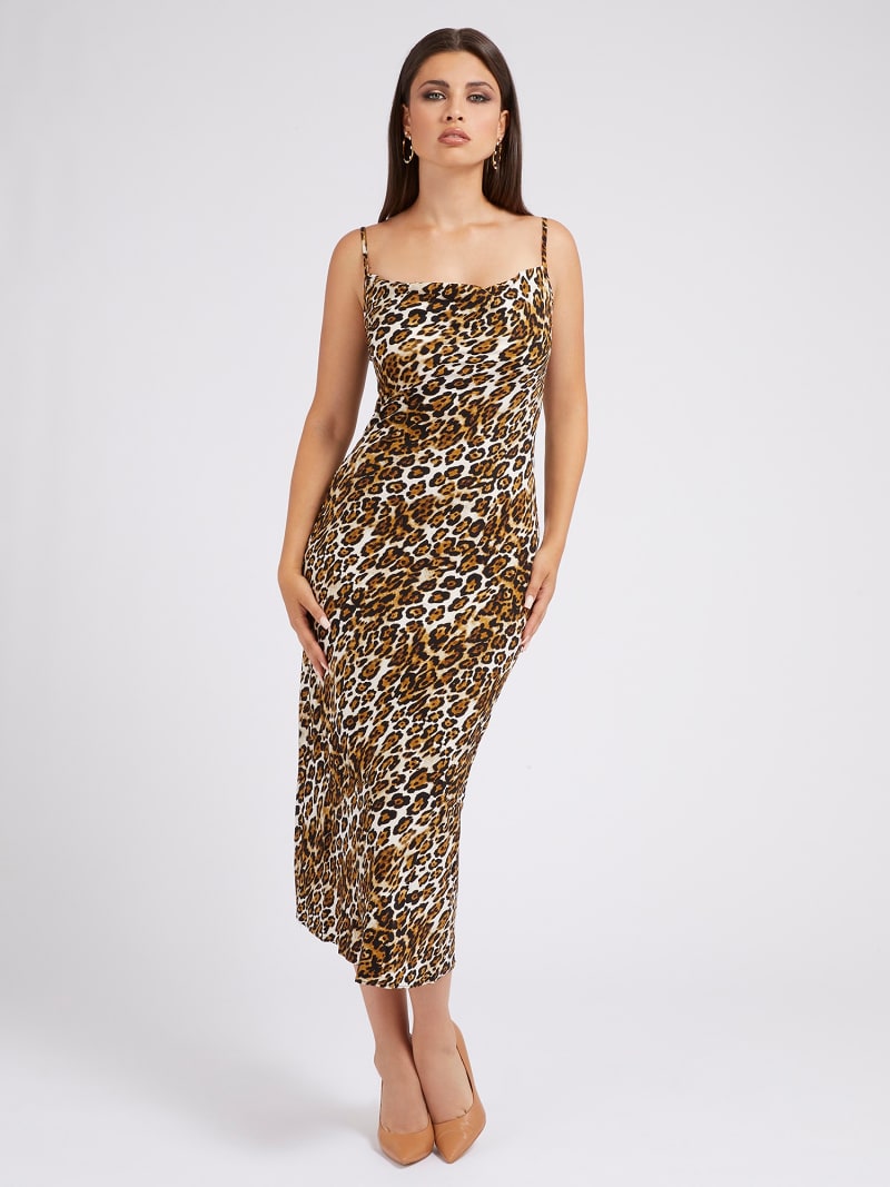 GUESS Animalier print slip dress