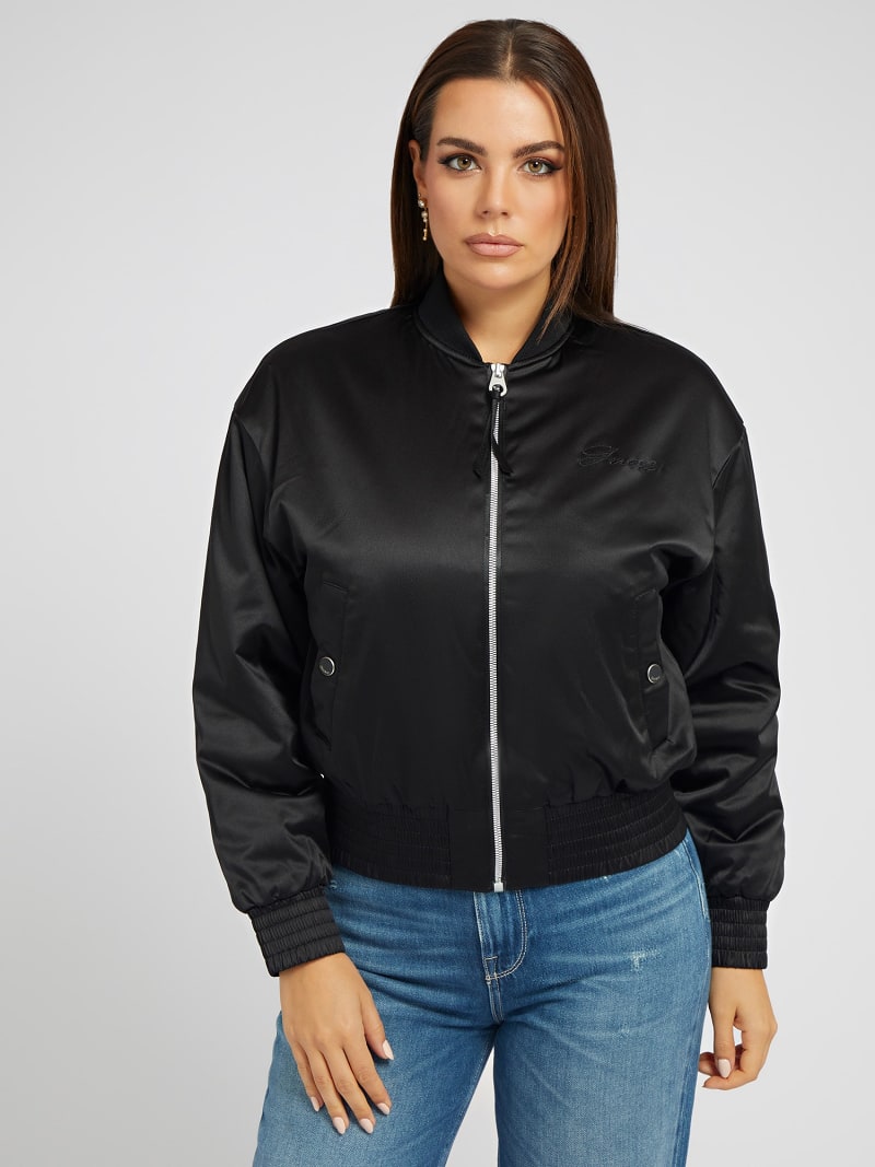 Chaqueta bomber de satén