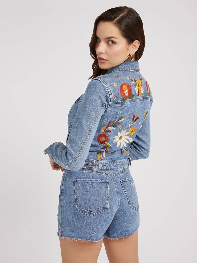 Guess embroidered denim jacket hotsell