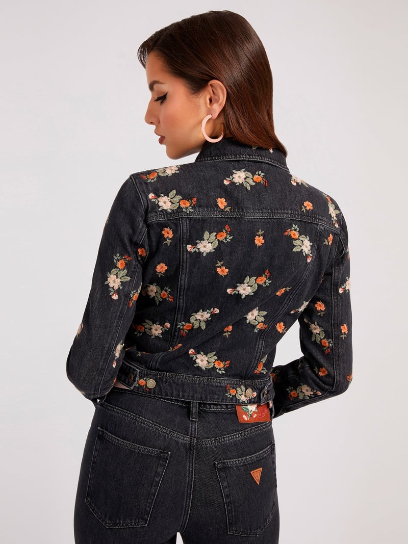 Guess embroidered denim jacket sale