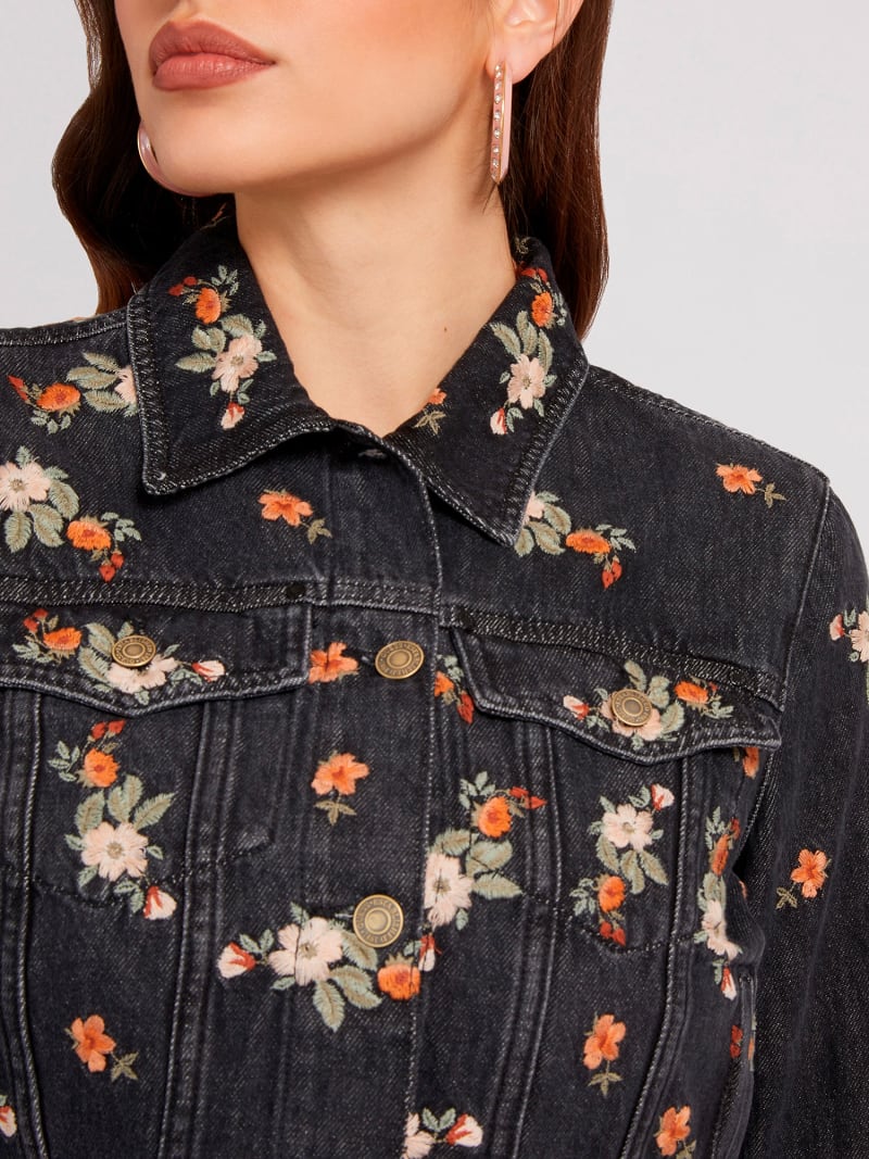 Guess embroidered denim jacket store