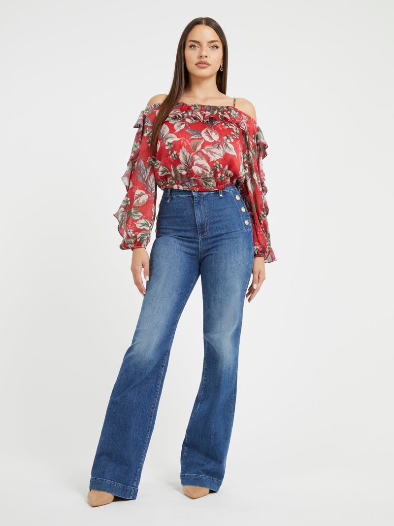 GUESS® Jean évasé boutons apparents Femme