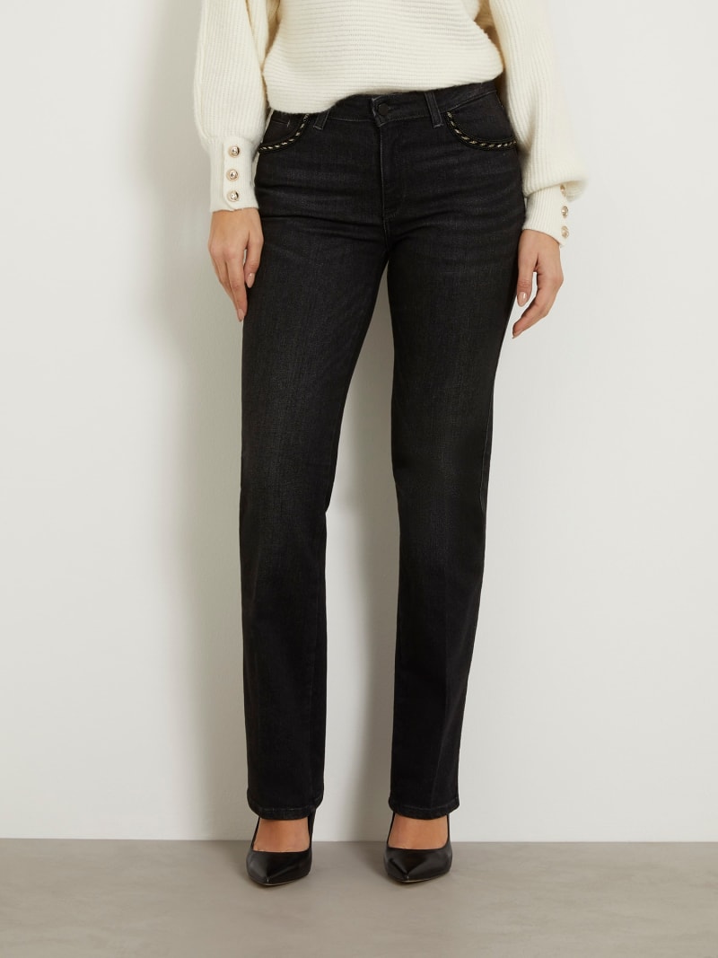 Mid Rise Straight Jeans