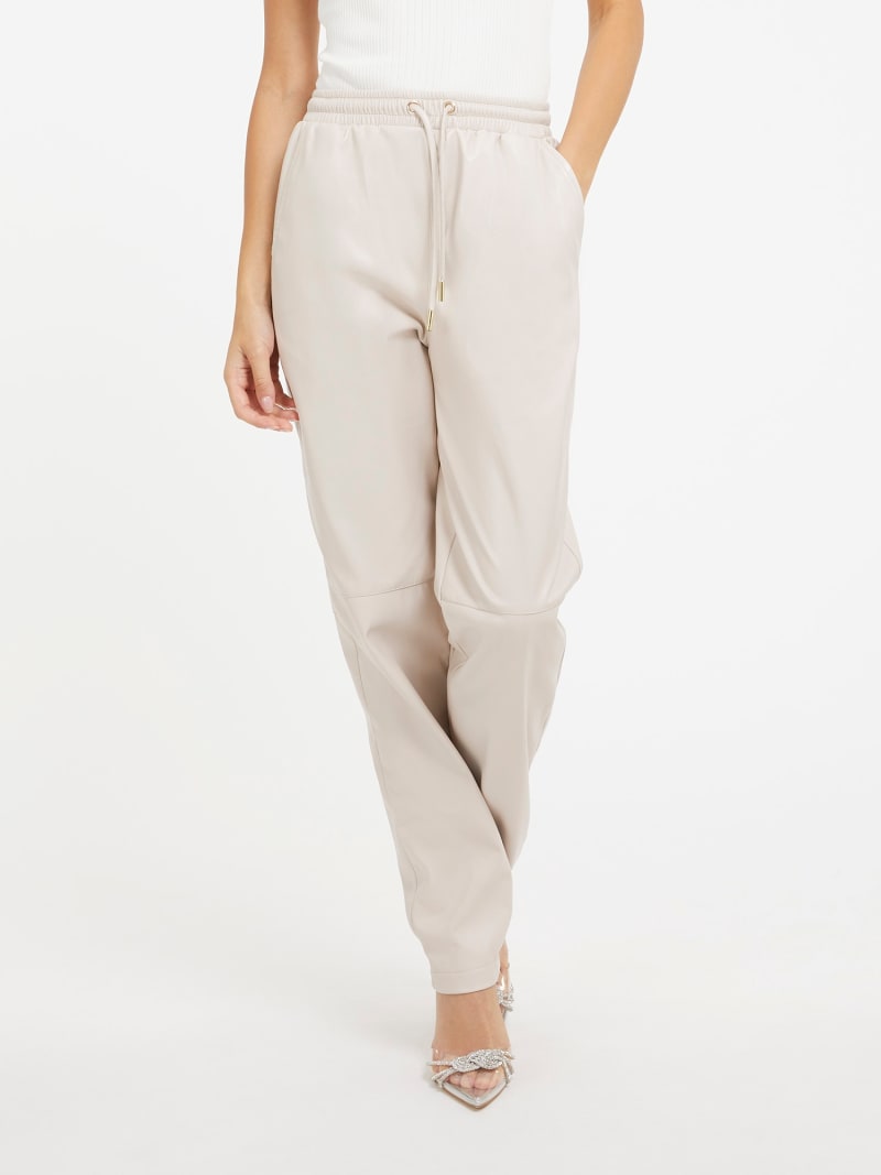 Pantalone jogger in similpelle Donna | GUESS® Sito Ufficiale