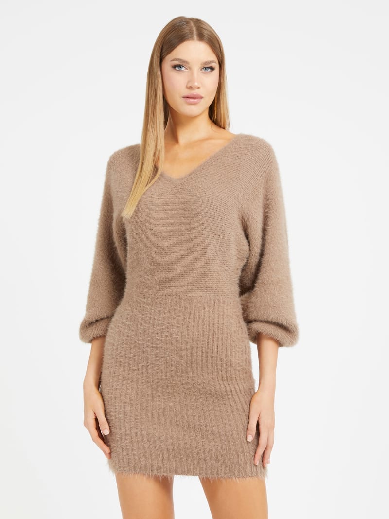 Fuzzy sweater dresses shop