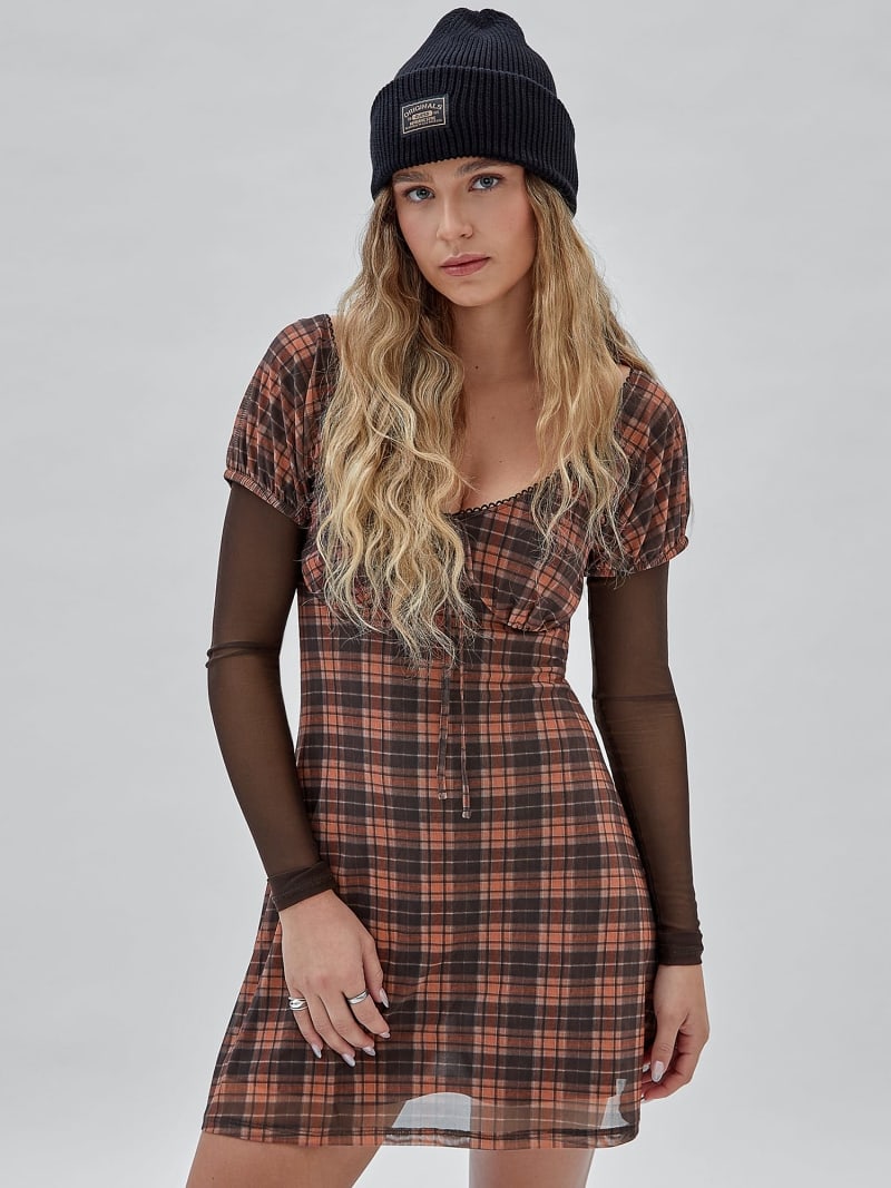 Guess plaid dress clearance
