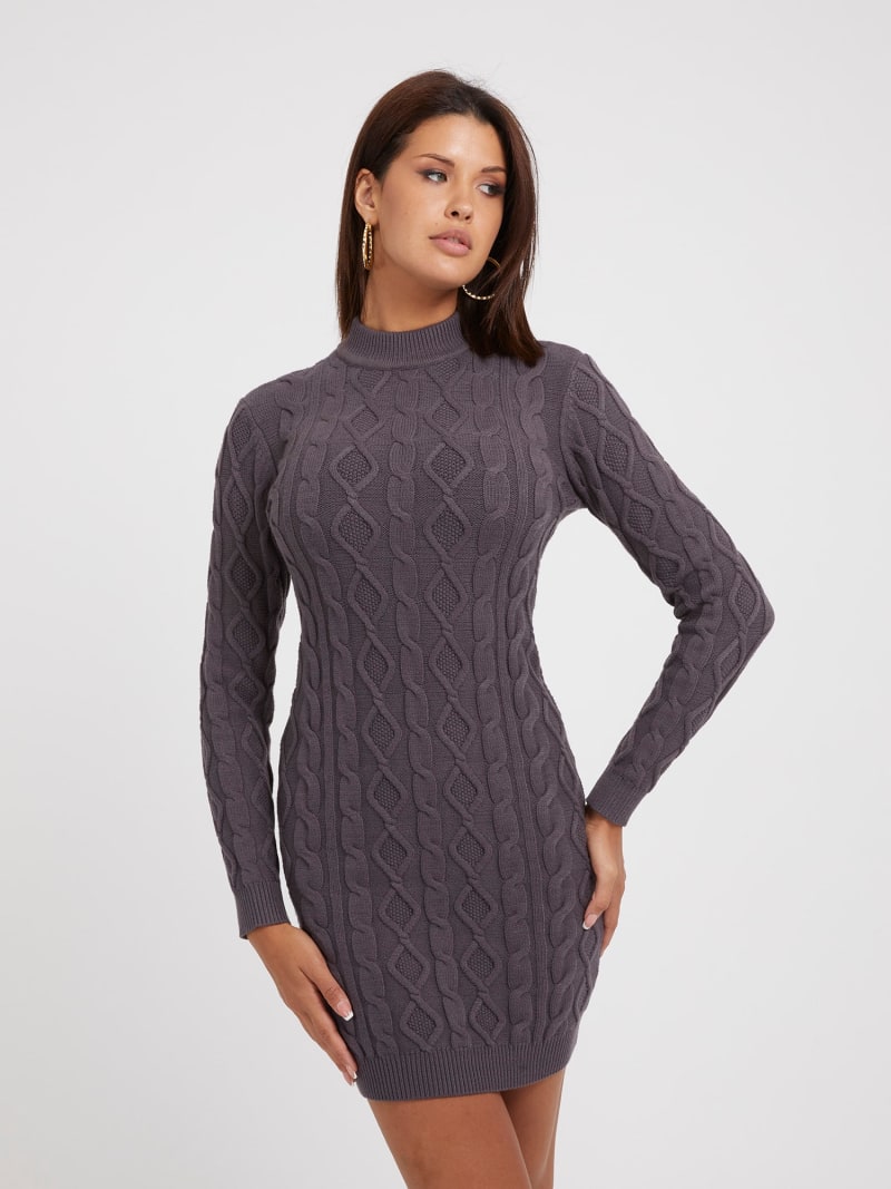 Cable knit mini sweater dress Women GUESS Past Collections