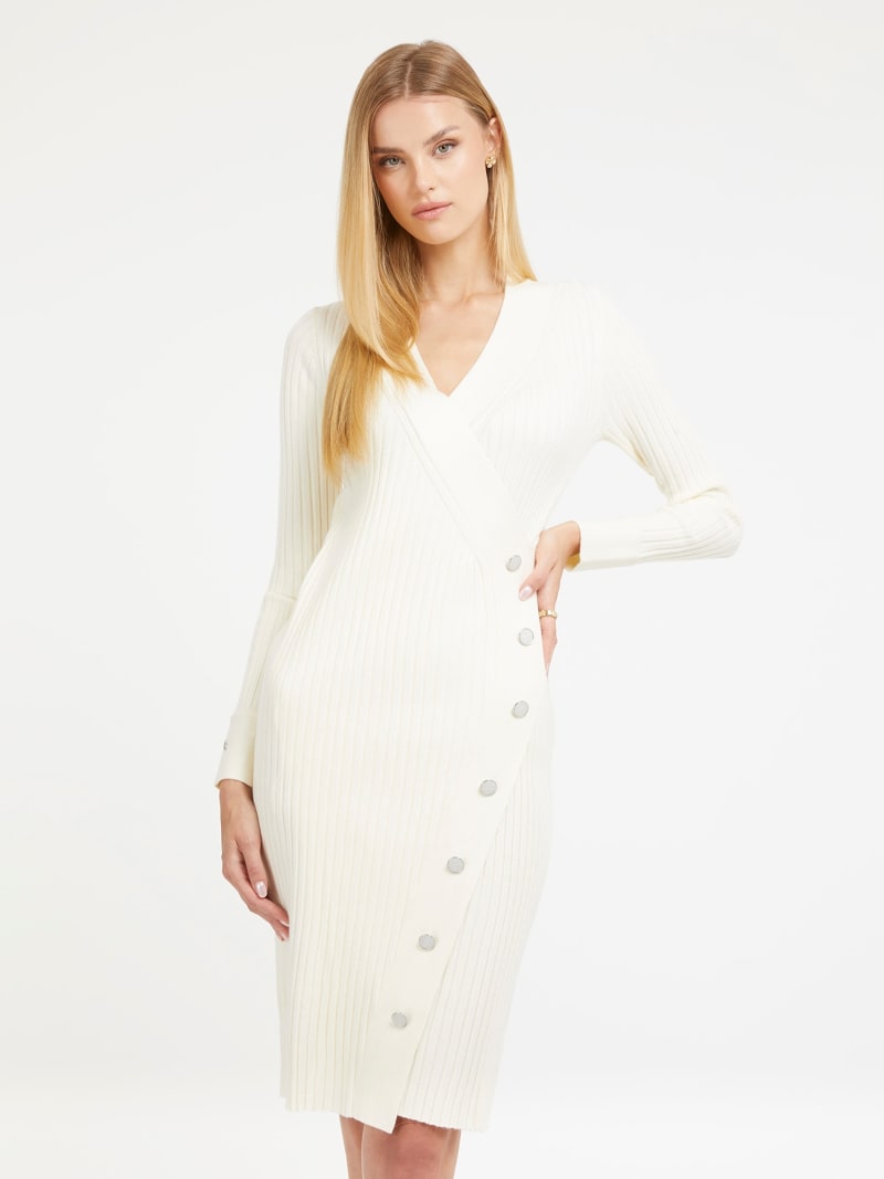 Swetrowa sukienka midi fason bodycon