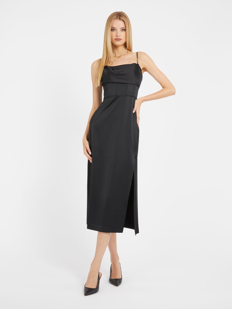 Vestido largo de saten
