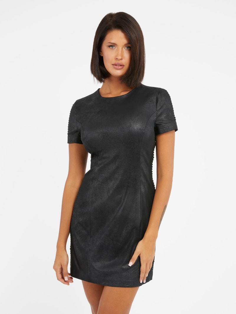 Faux suede mini dress