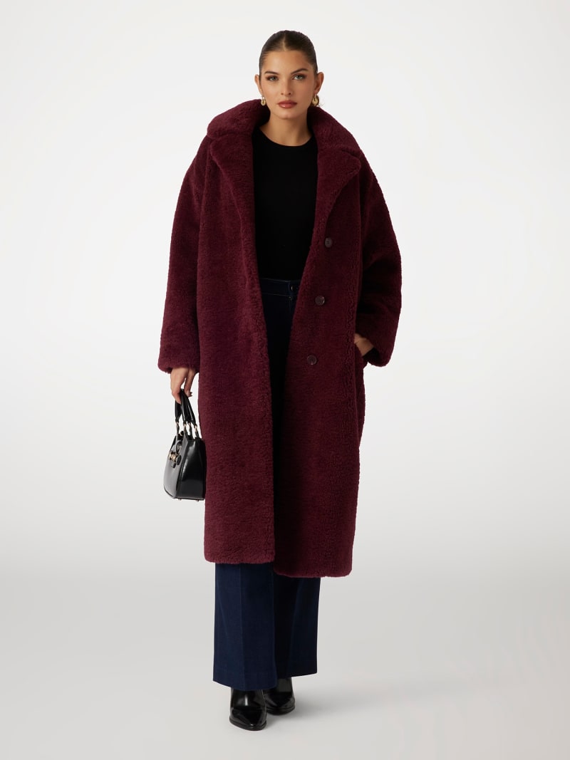 Guess burgundy coat sale