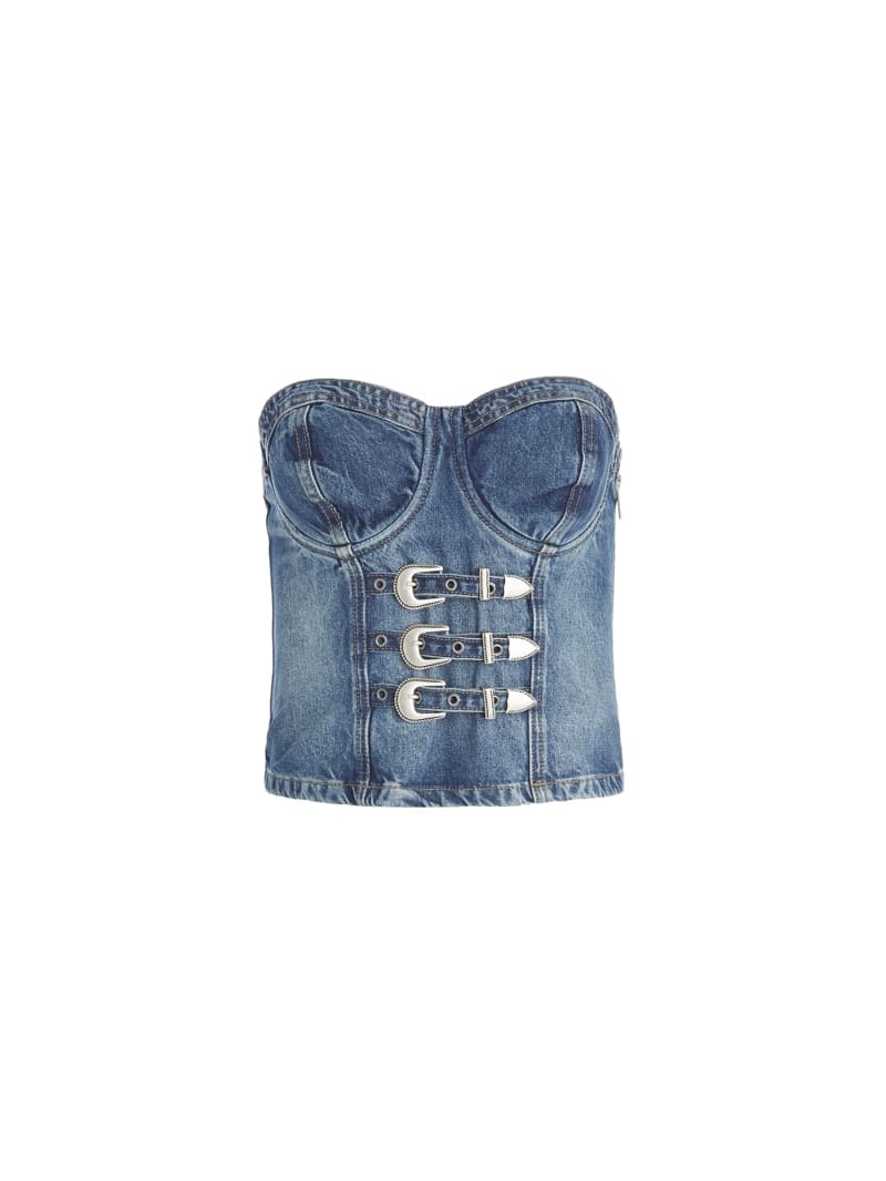 Denim bustier top