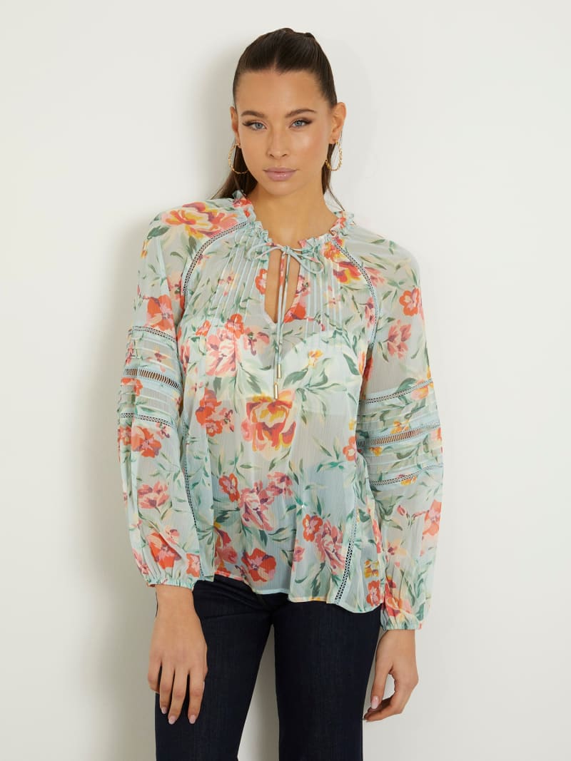 Blouse met all-over print