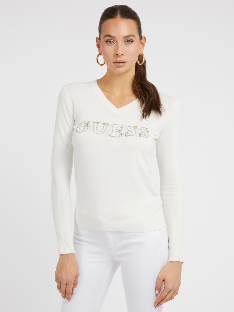 Pullover mit Strass-Frontlogo