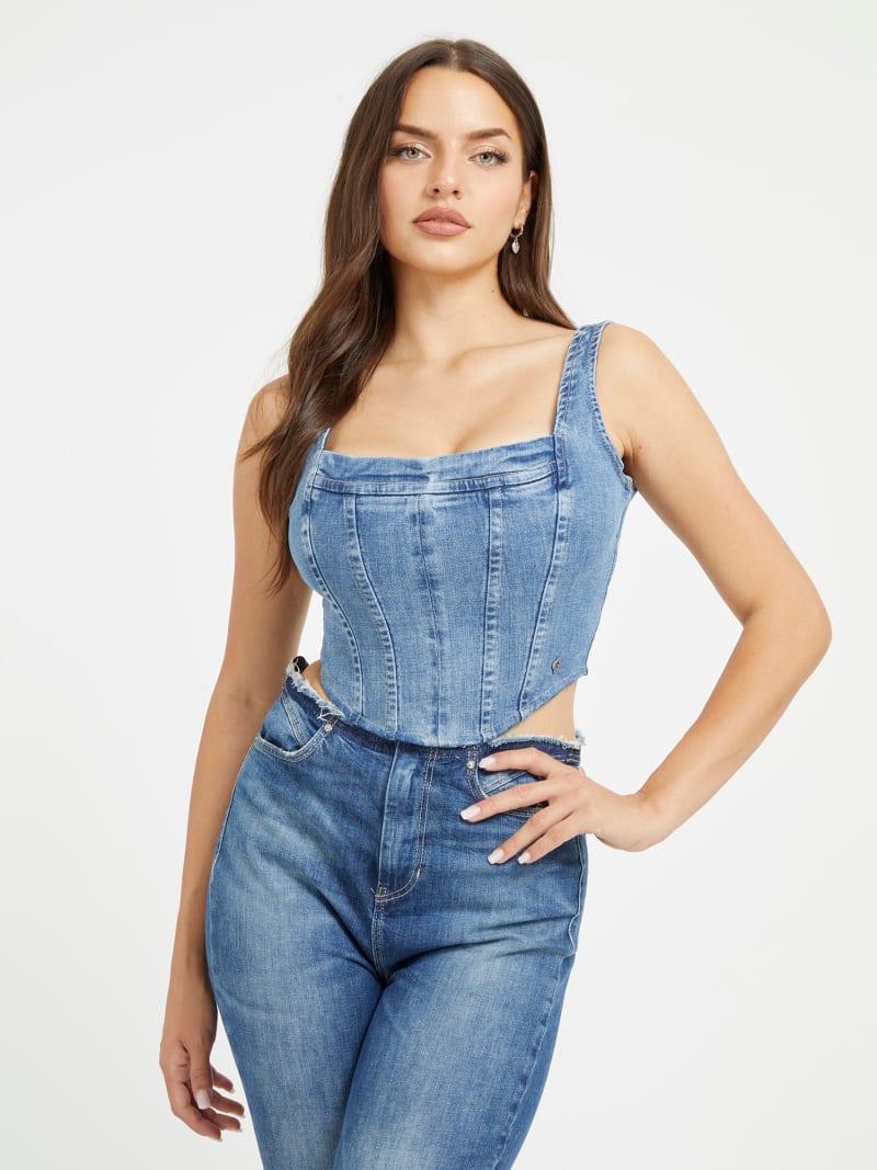 Guess denim bustier top top