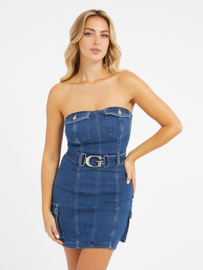 Denim bodycon mini dress