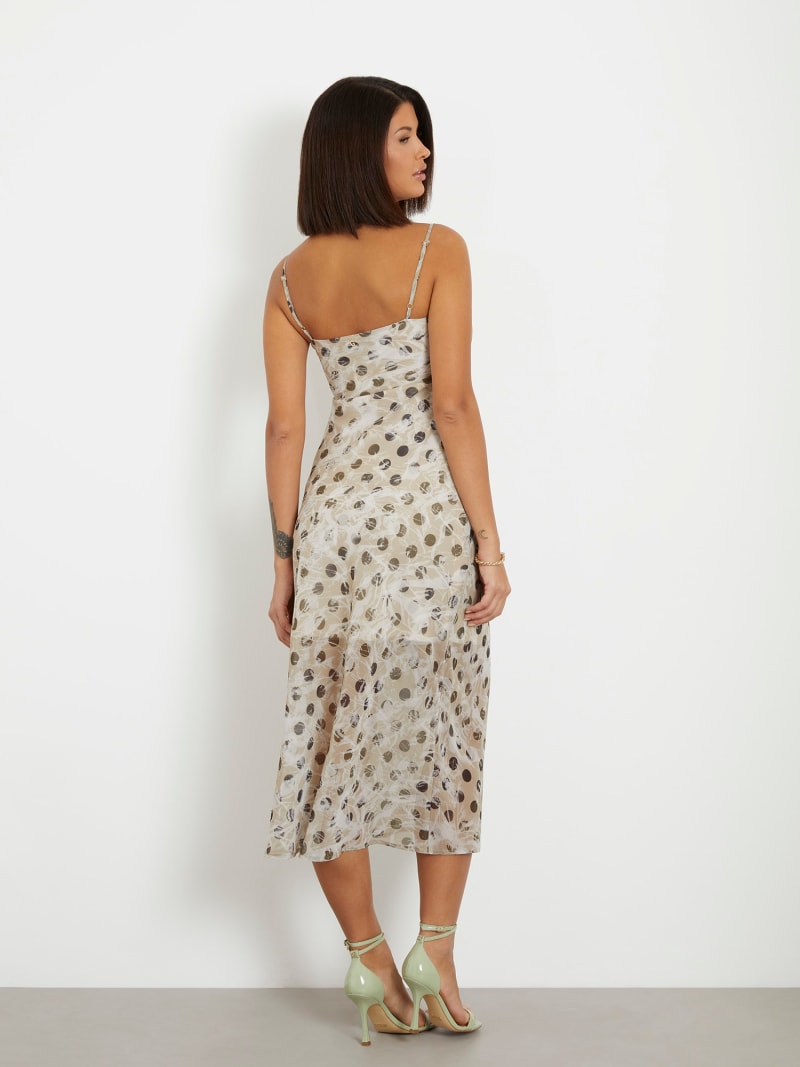 Dotted beige crush dress outlet