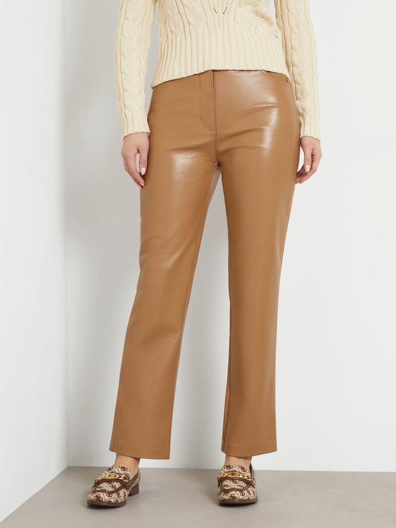 Faux leather front pants on sale