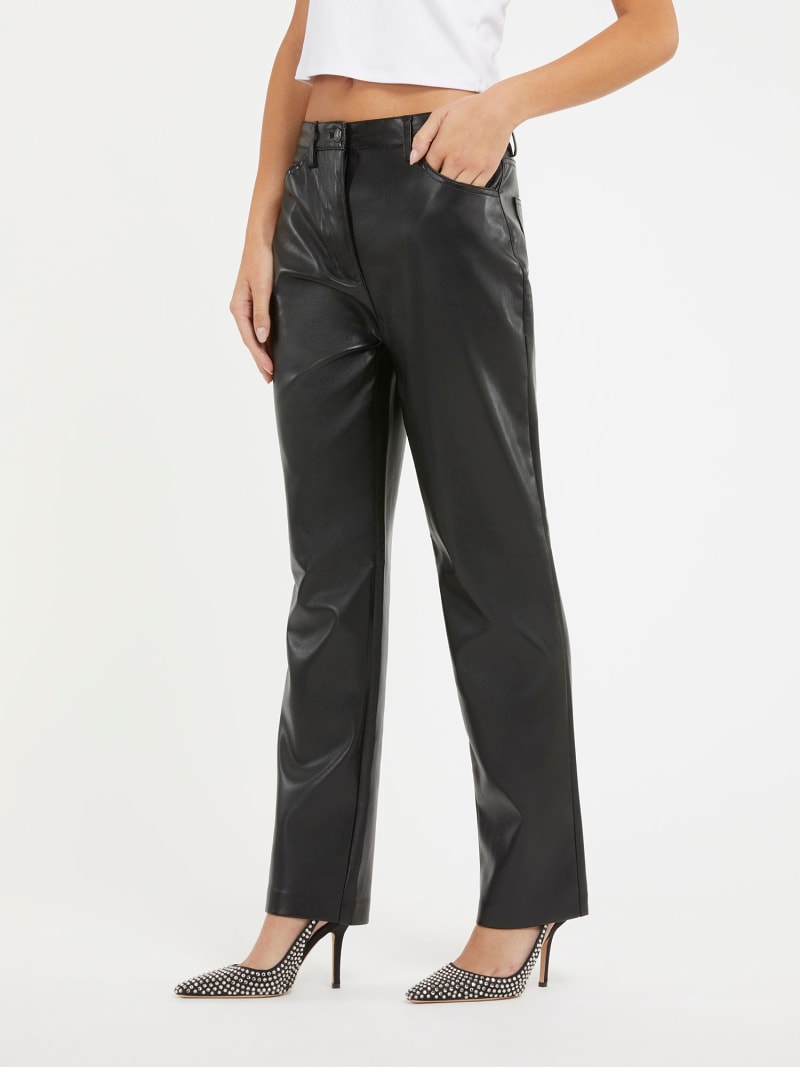 Simil Pelle Pantaloni In Pelle Guess Pantalone Straight In Similpelle