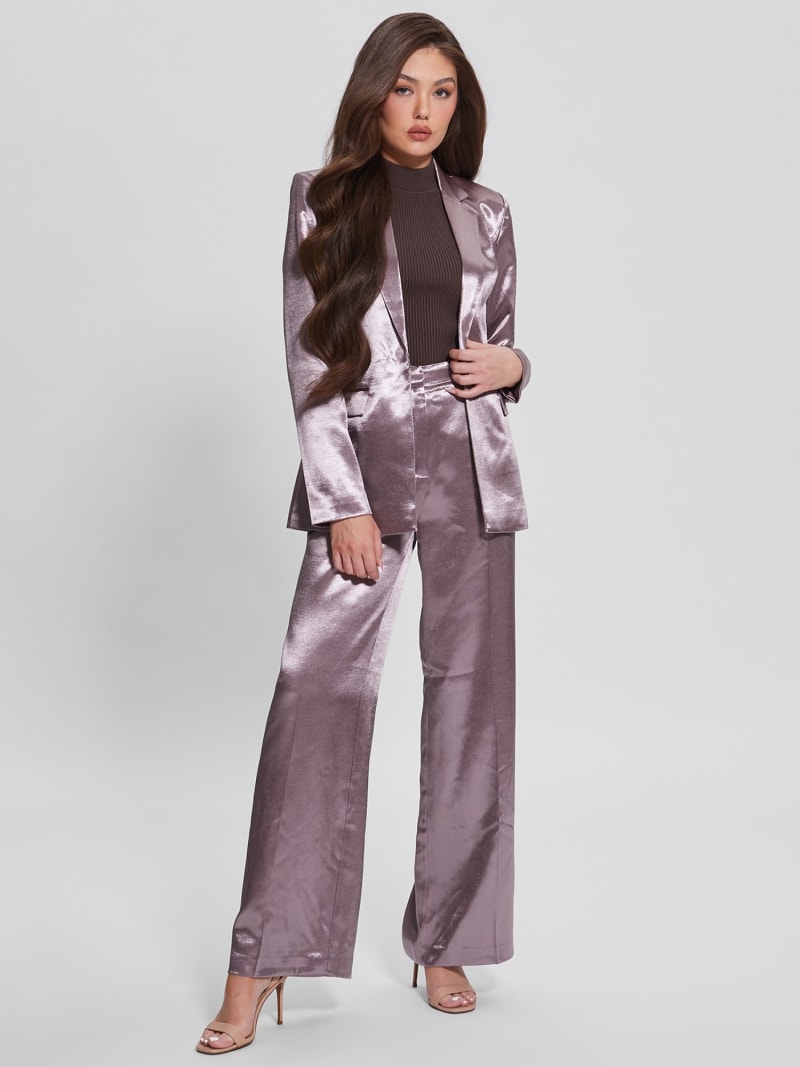 Satin flared broek