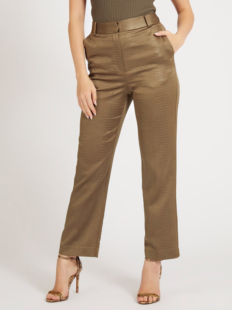 GUESS Pantalon de saten cocodrilo Mujer