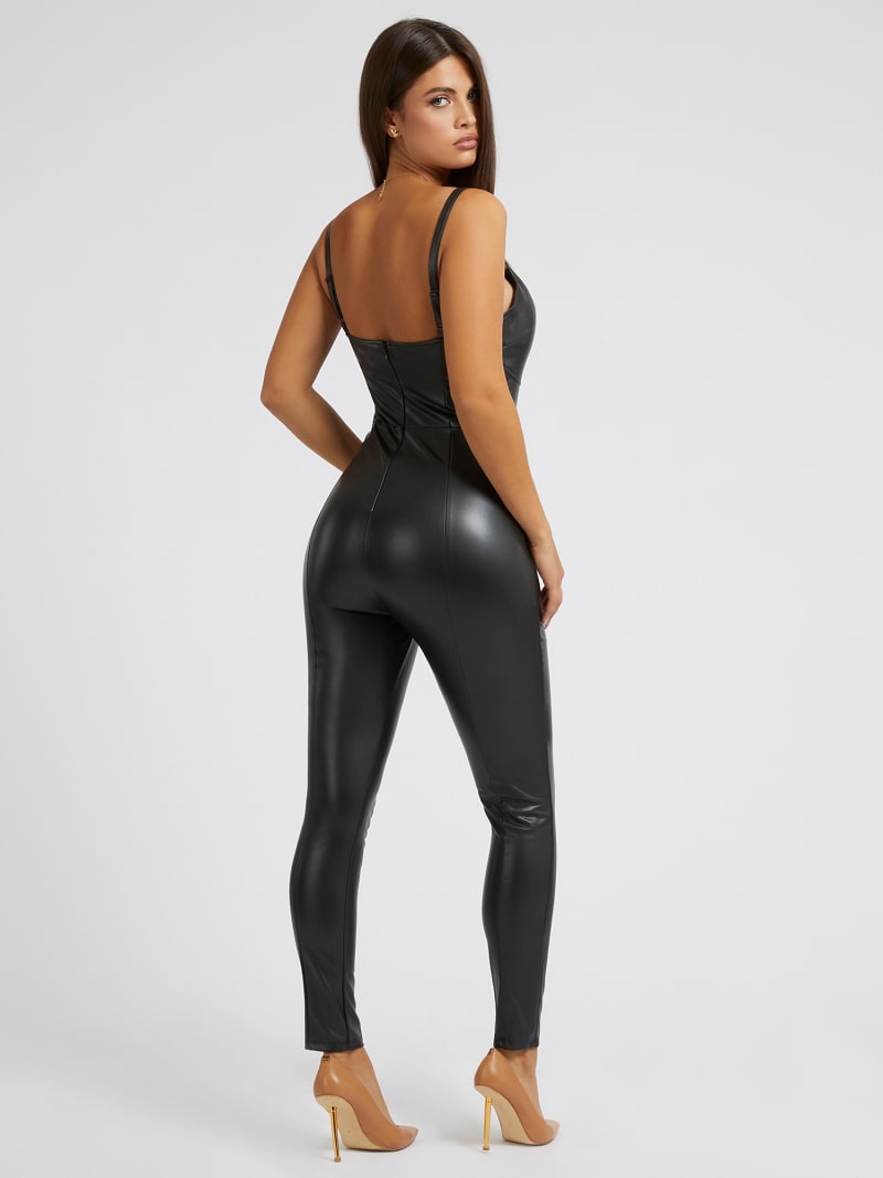 Guess leather 2025 jumpsuit